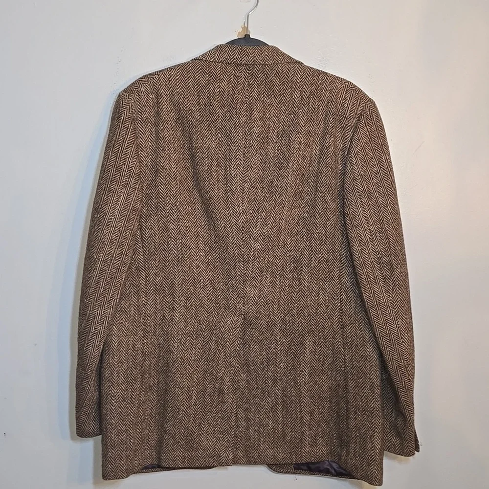 Harris Tweed Irish Brown Herringbone Jacket Blazer NWOT